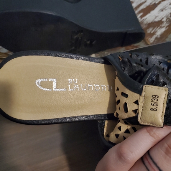 Chinese Laundry "Matilda" Leather Slingback Wedge Platform Sandals US 8.5 - Picture 2 of 10